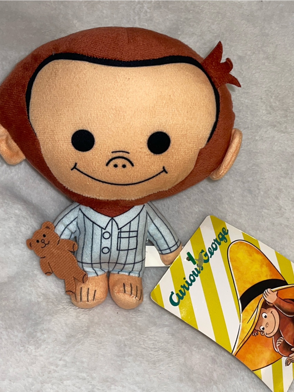 Curious George Pajamas Plush 7" Monkey Stuffed Animal with Teddy Bear NWT